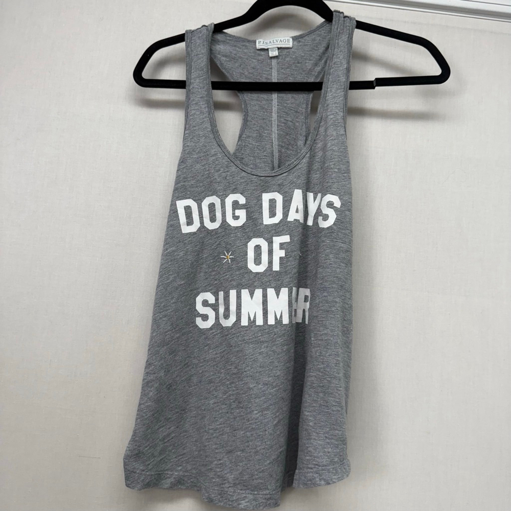 Women's P.J. Salvage Grey White Dog Days of Summer Tank S